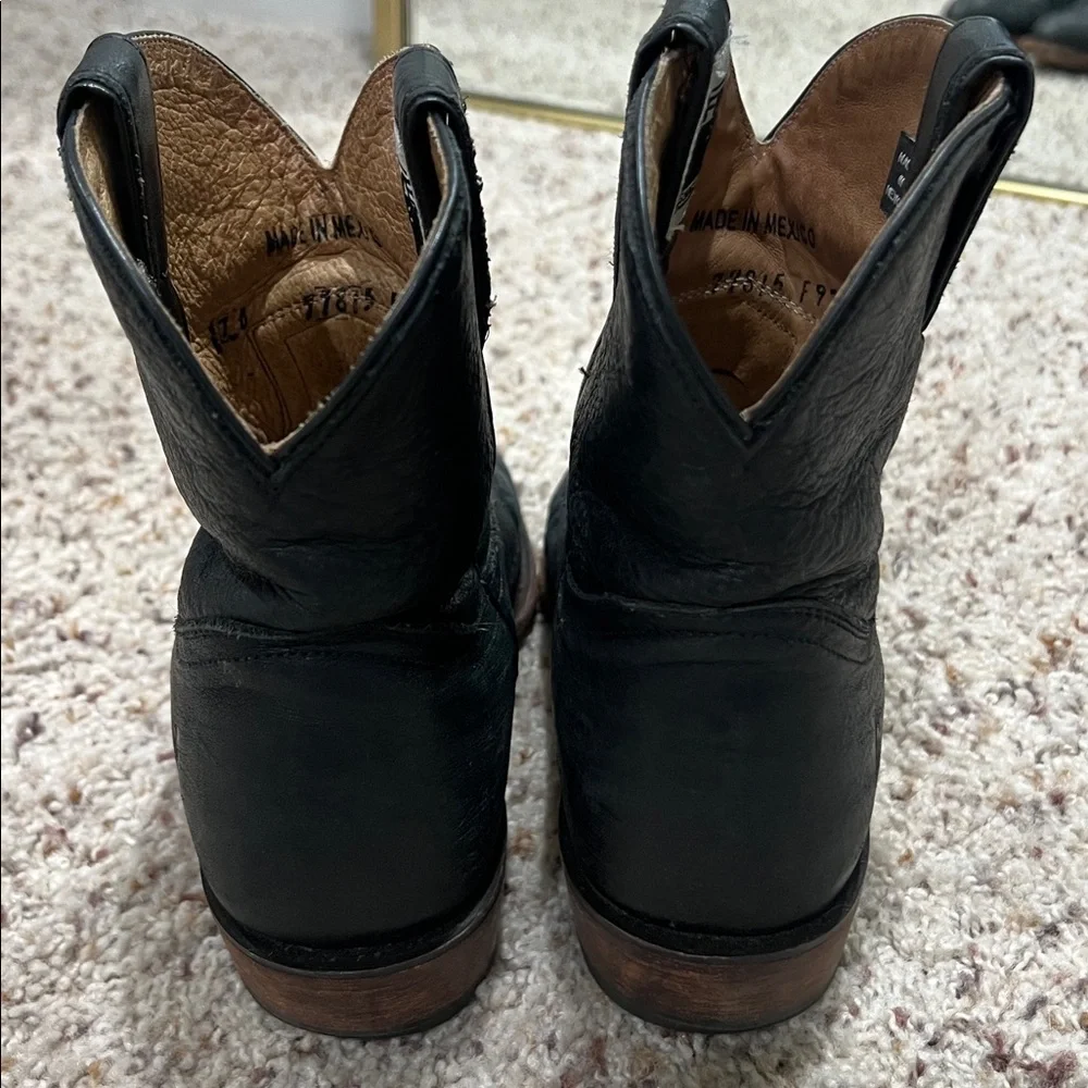 Frye Black Leather Ankle Cowboy Boots - Picture 8 of 10